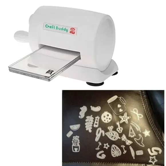 Craft Buddy Die Cutting Machine, 2 Plates, 30 Pc Metal Die, & New Paper - Picture 1 of 16